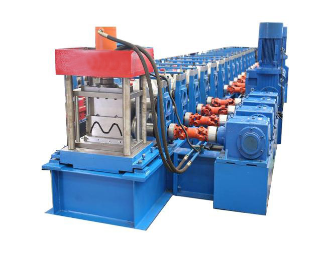 Máquina de moldagem de rolos de corrimão de estrada controlada por PLC com 2*22KW de potência da máquina principal e transmissão da caixa de engrenagens