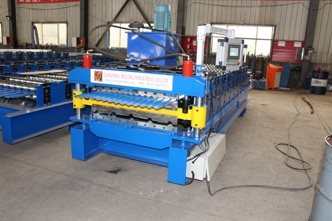 840/850 de rolo da dupla camada de 0.6mm que forma a máquina para a folha da plataforma de assoalho da folha do telhado