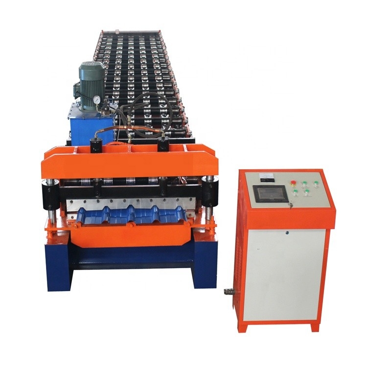 Tipo 5 rolo do trapézio de Rib Hydraulic Cutting Roof Tile que forma o controle do PLC da máquina
