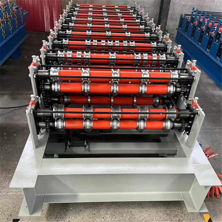 Rolo material automatizado da dupla camada de PPGI que forma a telha de aço da cor da máquina que faz a máquina