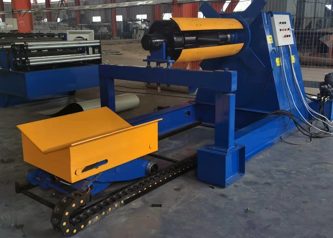 Desbobinador de bobina de aço automático hidráulico com carro de bobina 5 ton 7 ton 10 ton