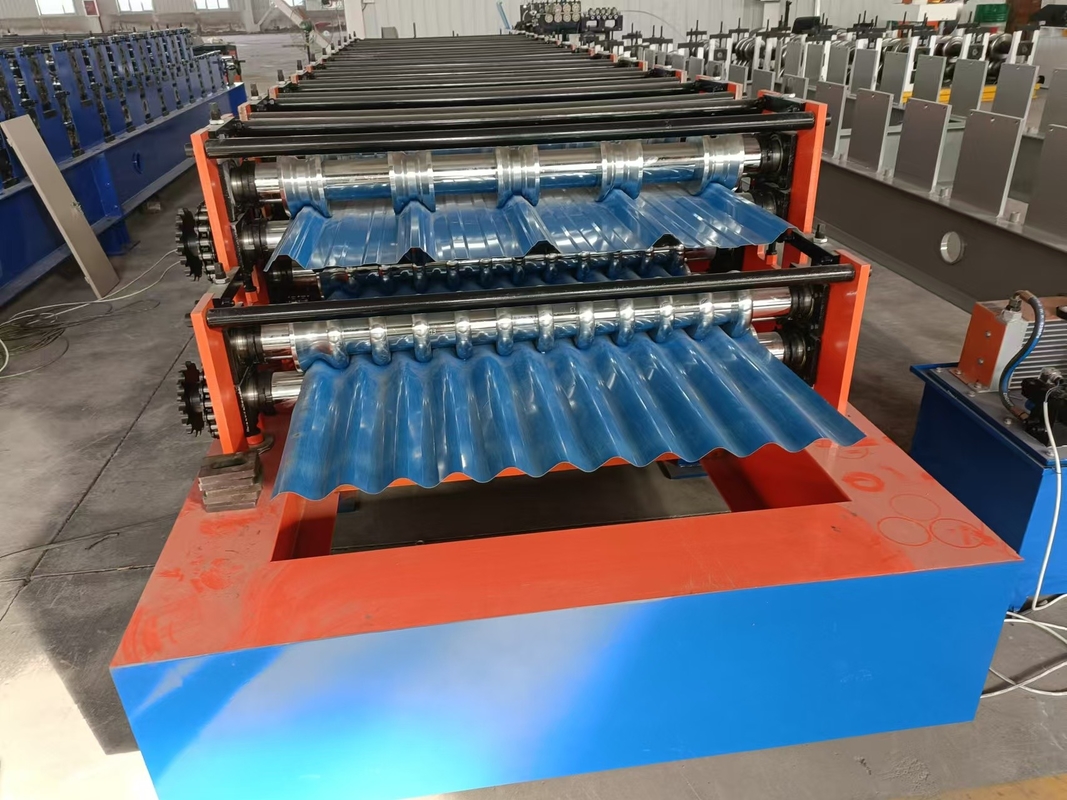 Roof Use Double Layer Double Deck Roofing Sheet Roll Forming Machine Roof Tile Making Machine (Machina de fabricação de telhados)