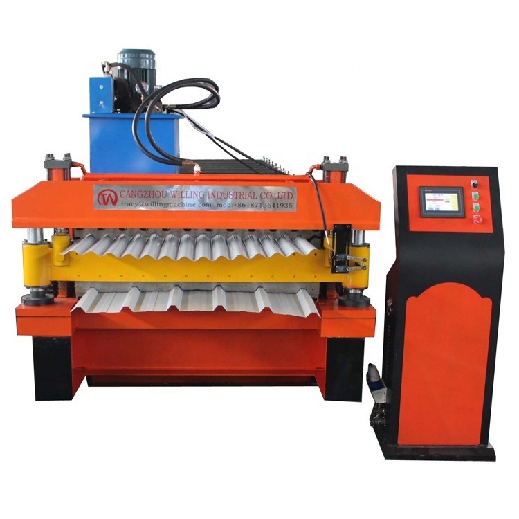 Máquina automática de revestimento de telhados de chapas de ferro corrugado de aço frio, para fabricação de azulejos, máquina de moldagem de rolos para máquinas de materiais de construção