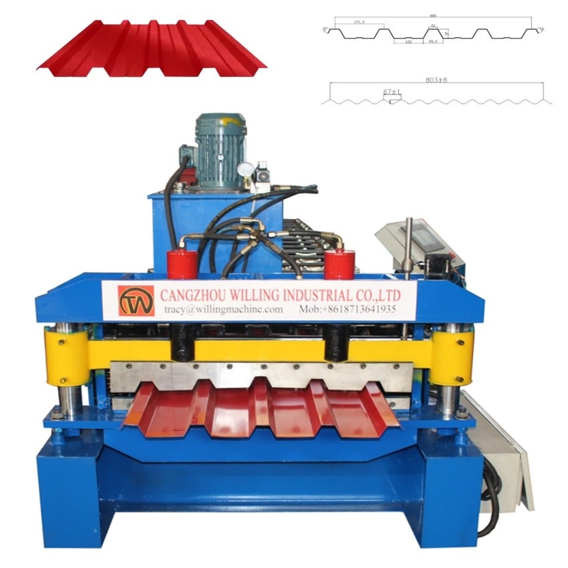Máquina de fabricação de chapas de telhado de camada dupla 686 IBR trapezoidal e 762 corrugada personalizada para a África do Sul