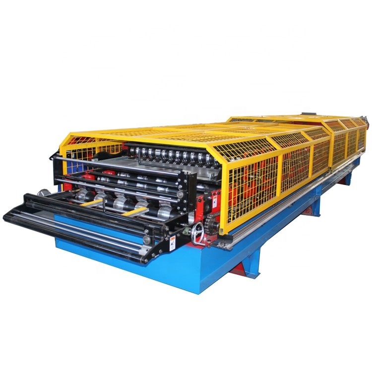Controle PLC Máquina de formação de rolos de chapa de telhado de aço de metal de camada dupla Alta velocidade