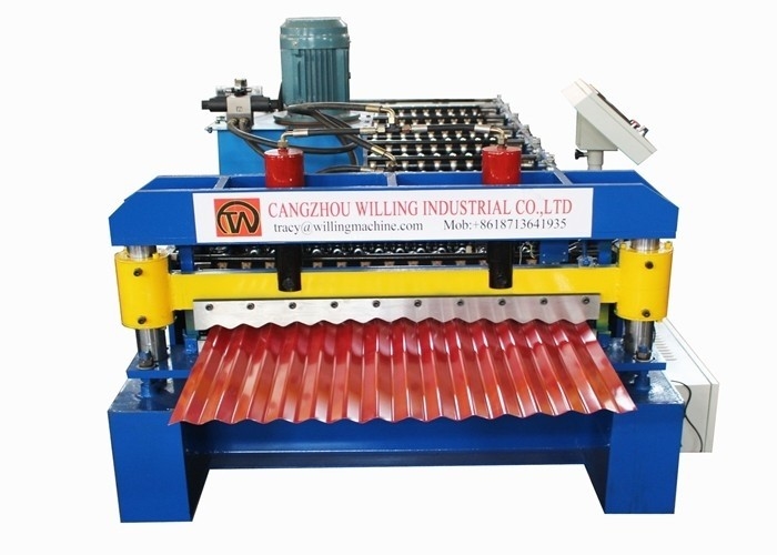 Fabricação de edifícios Máquina de moldagem de rolos de telhado Máquina de fabricação de chapas de telhado de metal ondulado