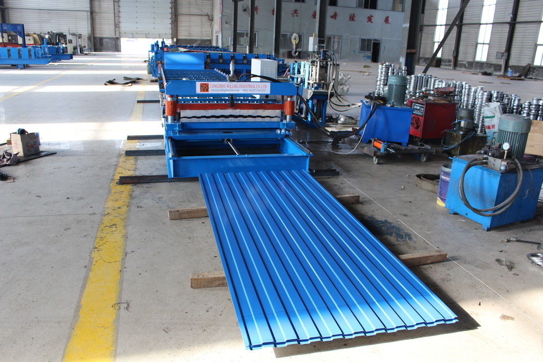 Fabricação de edifícios Máquina de moldagem de rolos de telhado Máquina de fabricação de chapas de telhado de metal ondulado