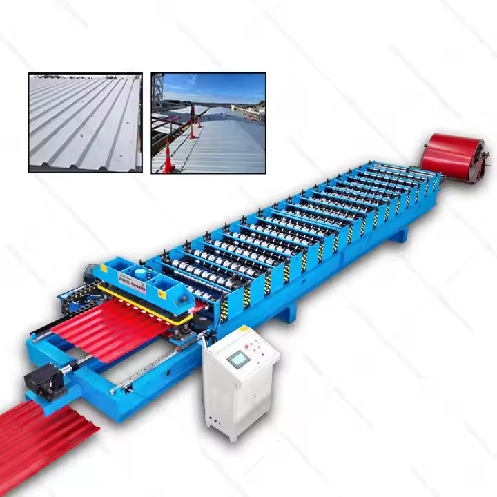 Alta precisão totalmente automática dupla camada de aço revestido de telhado corrugado Ibr Roofing Sheets Roll Forming Machine EN Bending Welding
