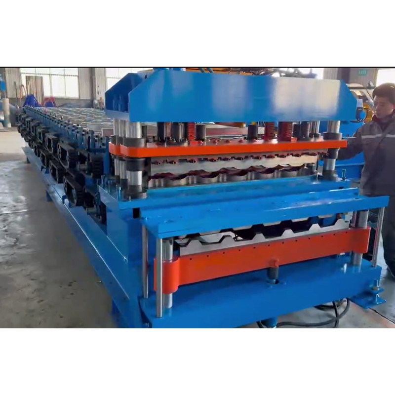 Máquina de fabricação de telhados de aço glazado de aço frio