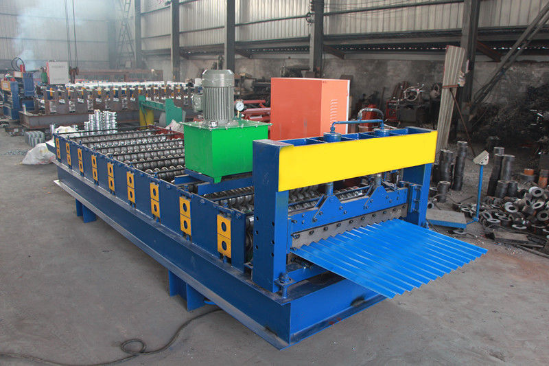 1000 mm largura matéria-prima Roofing Metal corrugado máquina de formação de rolos Plc controle automático completo
