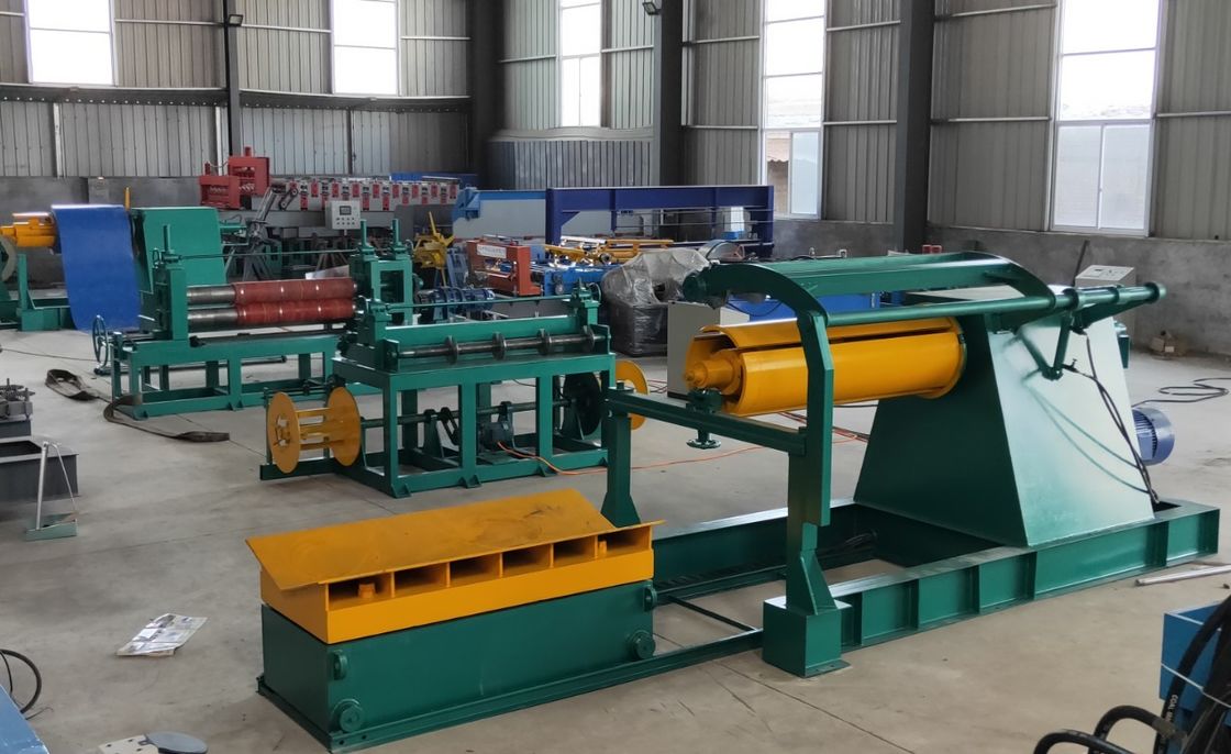380v 50hz Máquina de linha de produção de corte de bobina de aço de alta velocidade com descolador e recolor hidráulico