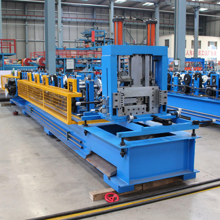 80-350 CZ Máquina de moldagem de rolos de purlin com sistema de controlo PLC e modo de corte hidráulico
