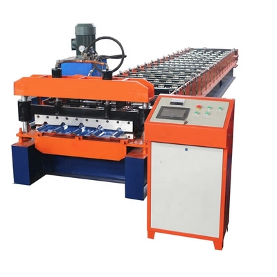 Tipo 5 rolo do trapézio de Rib Hydraulic Cutting Roof Tile que forma o controle do PLC da máquina