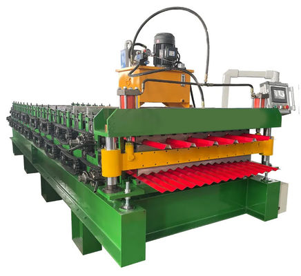 Ibr e o rolo ondulado da dupla camada que formam a máquina automatizaram inteiramente o controle do Plc