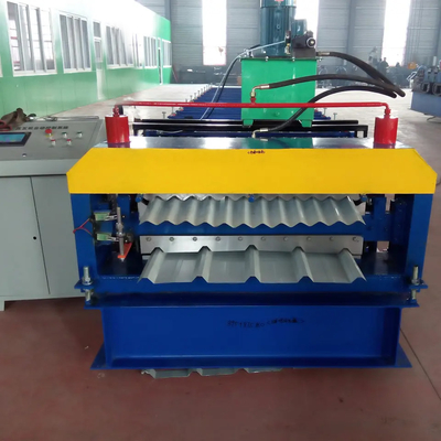 Rolo da dupla camada do ISO 4kw que forma telhado ondulado da máquina & 5 Rib Roofing