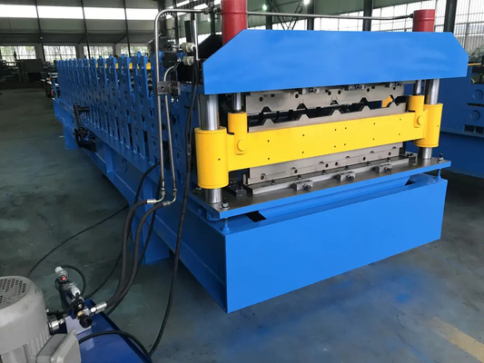 Telha de aço da cor dobro do rolo do painel do telhado da plataforma que faz o controle do PLC da máquina