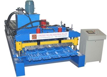 Motor hidráulico rolo vitrificado da telha que forma a máquina 3-4m/eficiência elevada mínima