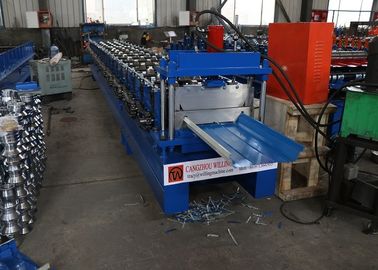 Rolo ereto do telhado da emenda que forma a máquina para o painel do fechamento da pressão da tira do prego